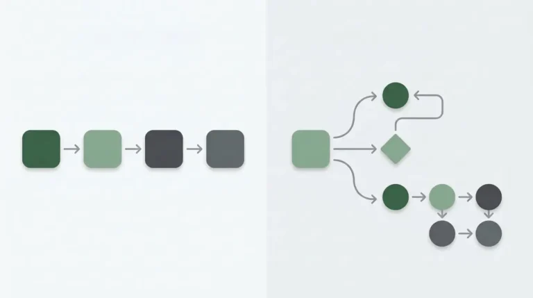 Porównanie liniowej automatyzacji w Zapier z rozgałęzionym scenariuszem w Make
